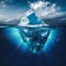 Iceberg in the open ocean, abstract natural backgrounds