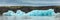 Iceberg panorama in Fjallsarlon glacier lagoon, arctic landscape Iceland