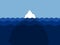 iceberg is partly hidden, covered and concealed under water