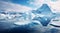 iceberg in polar regions, arctic icebergs scene, ice lake with icebergs