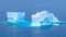 Iceberg seen from cruise ship vacation near Greenland coast in Arctic circle near Ilulissat Disko Bay
