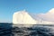 Iceberg in a sunset fjord from a Aerial view, in greenland