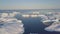 Iceberg at sunset. Nature and landscapes of Greenland. Disko bay. West Greenland. Summer Midnight Sun and icebergs. Big blue ice