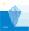 Iceberg under and above water, business infographic, polygon vector illustration, element template, level or chart for