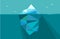 Iceberg under water and above water. Vector illustration in low poly polygon style.