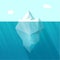 Iceberg vector illustration, big berg in ocean water floating