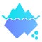 Iceberg in water flat icon. Berg color icons in trendy flat style. Antarctic landscape gradient style design, designed