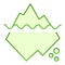 Iceberg in water flat icon. Berg green icons in trendy flat style. Antarctic landscape gradient style design, designed