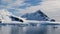 Icebergs. Antarctica. Beautiful nature. Global warming. Landscape of snowy mountains and icy shores in Antarctica