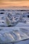 Icebergs on a beach