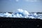 Icebergs on the black volcanic beach