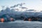 Icebergs with candles, Jokulsarlon ice lagoon before annual firework show, Iceland