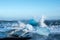 Icebergs on the coast of Diamond beach near Jokulsarlon inIceland