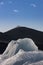 Icebergs coming from the Skaftafellsjokul glacier in the Jokulsarlon lagoon in Iceland