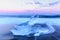 Icebergs at crystal black beach in Iceland