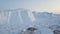 Icebergs drone aerial video top view - Climate Change and Global Warming - Icebergs from melting glacier in icefjord in Ilulissat,