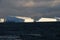 Icebergs in the evening light