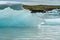 Icebergs in Fjallsarlon glacier lagoon, arctic landscape Iceland