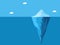 Icebergs float in the ocean. Iceberg with a large underwater part vector