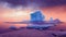 Icebergs floating in arctic panorama