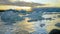 Icebergs floating in Ice Lagoon Jokulsarlon Glacier Lagoon in Iceland