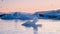 Icebergs floating in Ice Lagoon Jokulsarlon Glacier Lagoon in Iceland