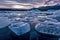 Icebergs floating in Jokulsarlon glacial lagoon