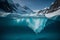 Icebergs in Glacier Lagoon on day noon light.