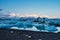 Icebergs in the glacier lagoon of Joekulsarlon in Iceland, Europe