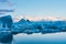 Icebergs in the glacier lagoon of Joekulsarlon in Iceland, Europe