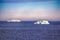 Icebergs, glaciers, growlers in Arctic ocean
