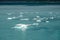 Icebergs at Hubbard Glacier in Alaska as viewed from a cruise ship