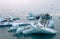 Icebergs in Jokulsarlon beautiful glacial lagoon in Iceland.