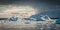 Icebergs on the Jokulsarlon Glacier River Lagoon