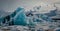 Icebergs on the Jokulsarlon Glacier River Lagoon