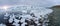 Icebergs at sunset glacier lagoon in Iceland