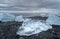 Icebergs Washed onto a Black Sand Beach in Iceland
