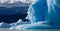 Icebergs in the water, the glacier Perito Moreno. Argentina.