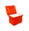 Icebox, Ice bucket orange plastic Isolated with clipping path, ice buck