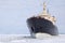 Icebreaker on the frozen sea