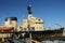 Icebreaker Sampo in the harbor of Kemi ready for unique cruise in frozen Baltic Sea