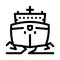 Icebreaker ship icon vector outline symbol illustration