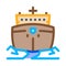 Icebreaker ship icon vector outline symbol illustration