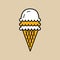 Icecream cone. Vector illustration decorative design