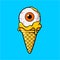 Icecream eye with orange juice cream
