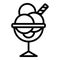 Icecream in a glass goblet icon, outline style