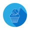 icecream in a glass icon with long shadow. Signs and symbols can be used for web, logo, mobile app, UI, UX