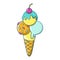 Icecream icon, cartoon style