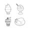 Icecream icon set, outline style