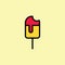 icecream icon thin line on color background